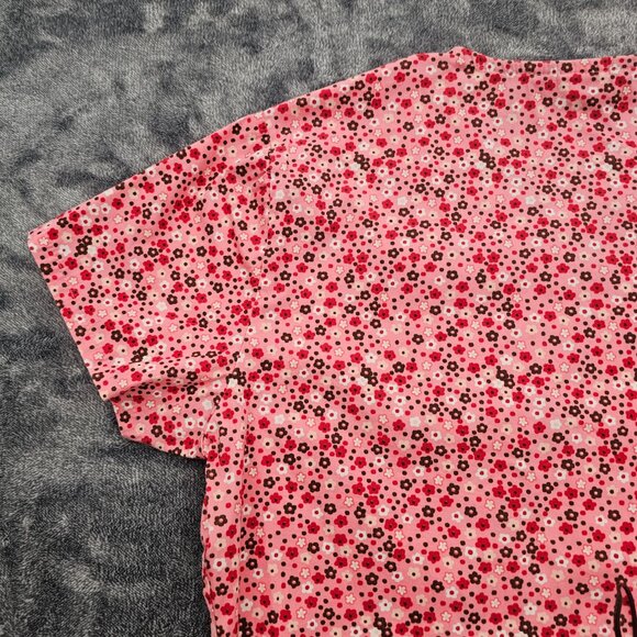 Nu Dimension Stretch Scrub Top Womens Large v neck floral print Nursing uniform - Picture 12 of 15